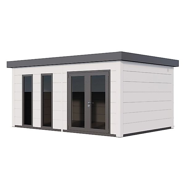 Gerätehaus Luminato 5436+ mit Weiße Ecken 538 cm x 358 cm Weiß günstig online kaufen