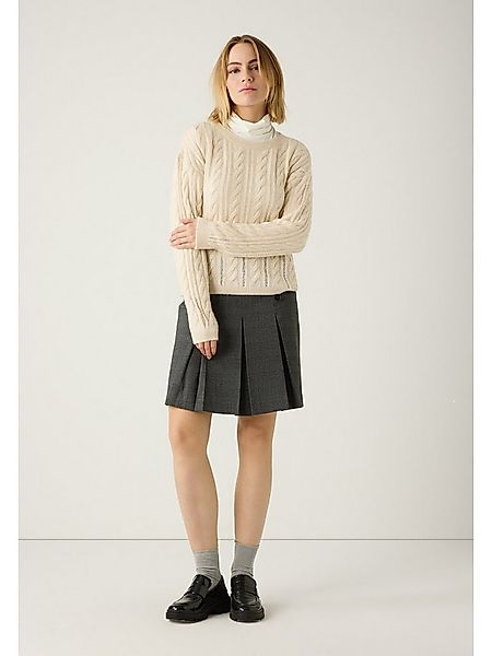 MORE&MORE Rundhalspullover Strickpullover mit Zopfmuster günstig online kaufen