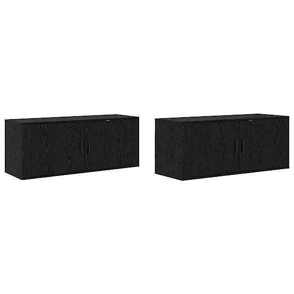vidaXL Wand-TV-Schrank Set Wandmontiert 2-Tlg Schwarz Eichen-Optik 3415605 günstig online kaufen