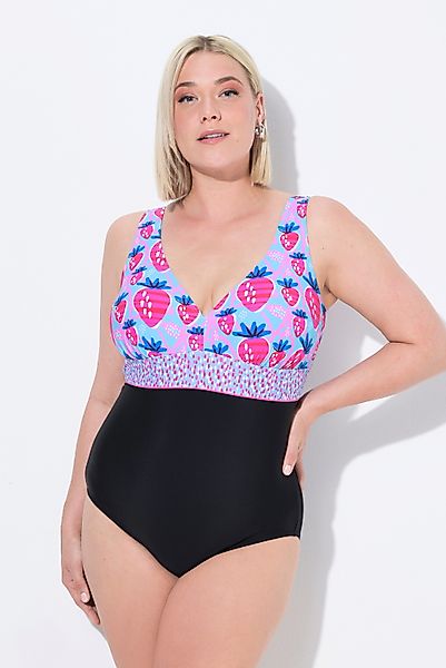 Ulla Popken Badeanzug Badeanzug Erdbeeren Zierband günstig online kaufen