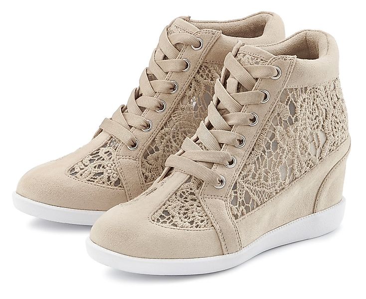 LASCANA Freizeitschuh, Keilstiefelette, Sneaker Stiefelette mit innenliegen günstig online kaufen
