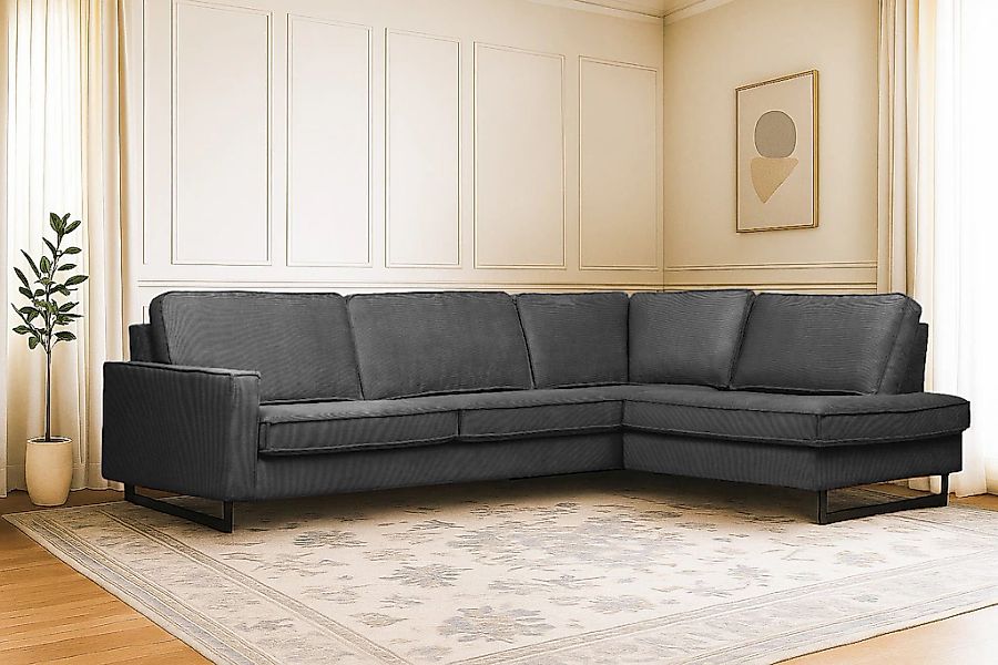 Home affaire Ecksofa "Pinto, 290 cm, Cord, Chenille, Lederoptik, Ottomane l günstig online kaufen