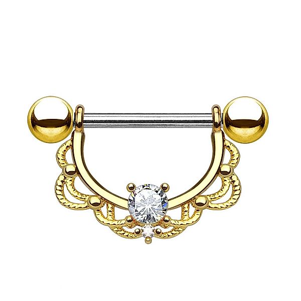 Taffstyle Intimpiercing Brustwarzenpiercing vergoldet beweglich Nippelpierc günstig online kaufen