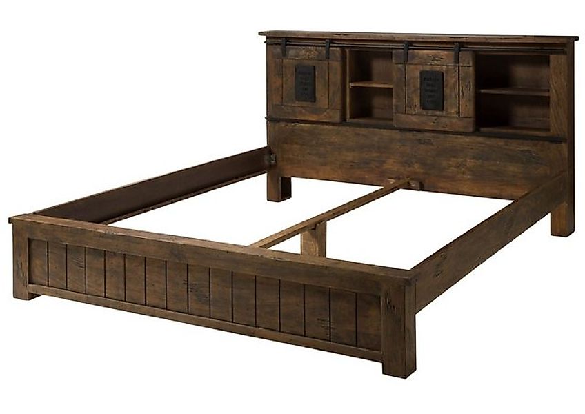 Massivmoebel24 Massivholzbett (Bett Mango 180x200 braun lackiert RAILWAY #4 günstig online kaufen