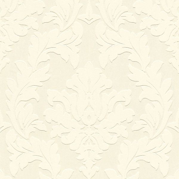 Bricoflor Samt Tapete in Creme Weiß Barock Vliestapete mit Flock Muster Ide günstig online kaufen