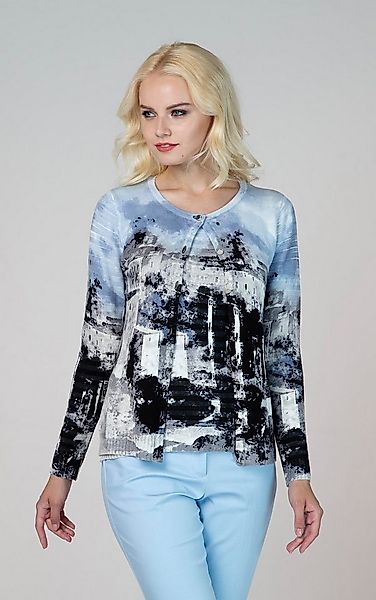 Passioni 2-in-1-Strickjacke Twinset mit abstrahiertem Print günstig online kaufen