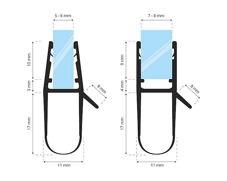 STEIGNER Duschdichtung 30cm Vorgebogene Ersatzdichtung für Runddusche, L: 3 günstig online kaufen