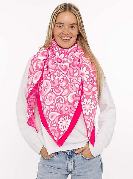 Zwillingsherz Dreieckstuch "Blumige Aussichten", Florales Muster, Kante Uni günstig online kaufen