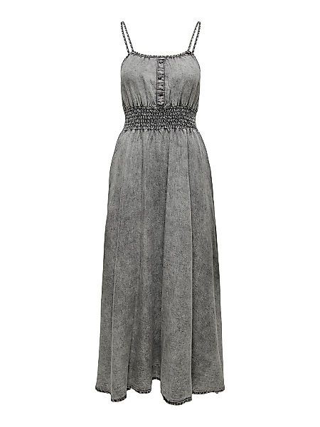 ONLY Gesmoktes Midi Jeanskleid Damen Grau günstig online kaufen