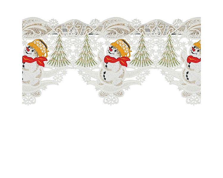 W. Reuter & Sohn - Plauener Spitze® Gardine Stangendeko "Schneemann", Origi günstig online kaufen