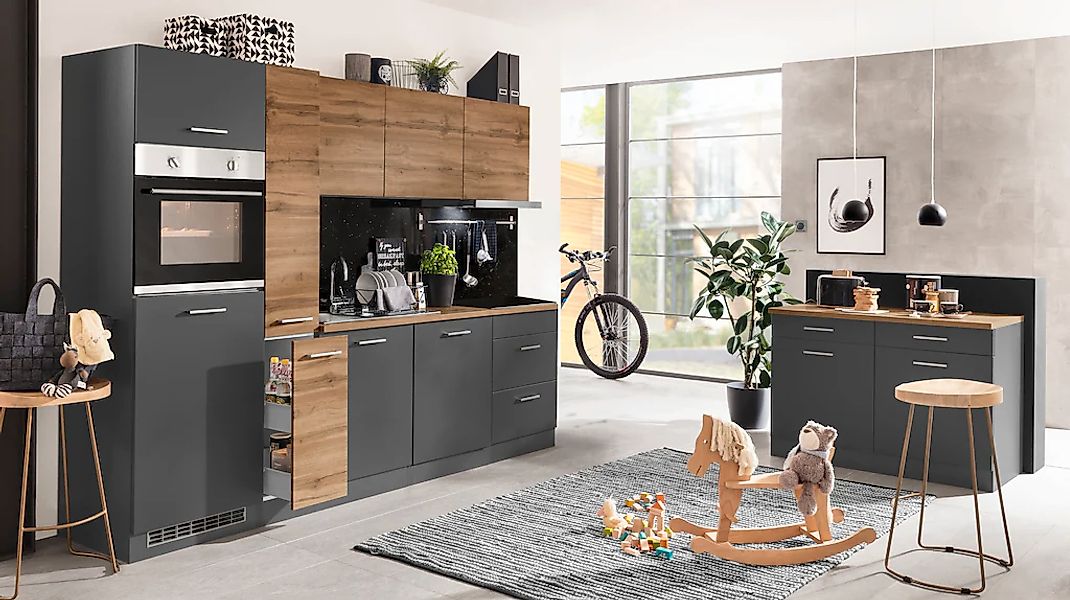 KOCHSTATION Küchenzeile "KS-Kehl" mit E-Geräten, Breite 270 cm, inkl. Kühls günstig online kaufen