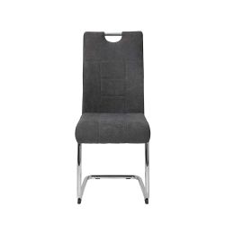 Webstoff Freischwinger in Anthrazit verchromtem Metallgestell (Set) günstig online kaufen