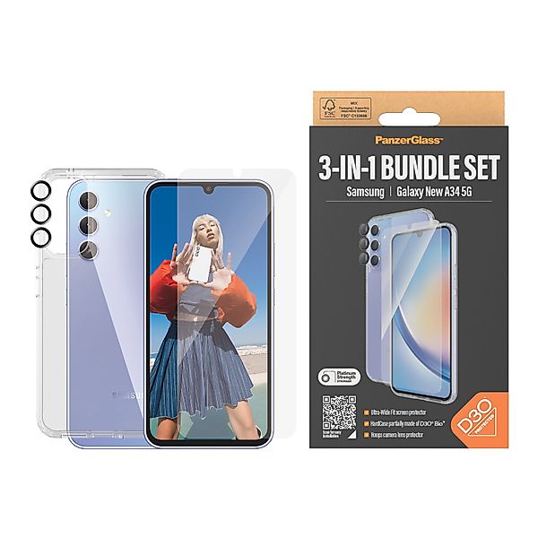 PanzerGlass Displayschutzglas »3-in-1 Bundle Set für Samsung Galaxy A34 5G, günstig online kaufen