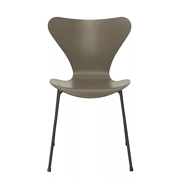 Fritz Hansen - Serie 7™ Stuhl gefärbte Esche Warmes Graphit - olivgrün/Sitz günstig online kaufen