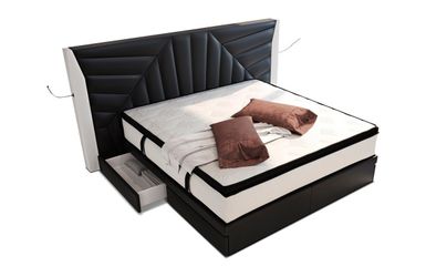 Sofa Dreams Boxspringbett Boxspringbett Monaco Leder, günstig online kaufen