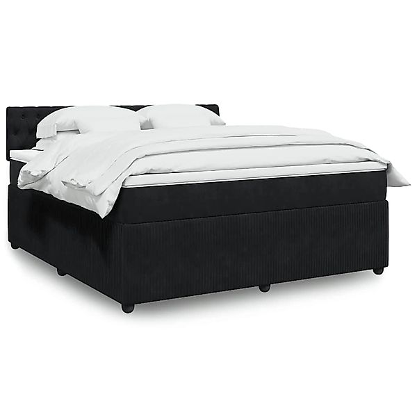 vidaXL Boxspringbett mit Matratze Schwarz 180x200 cm Samt 3290114 günstig online kaufen