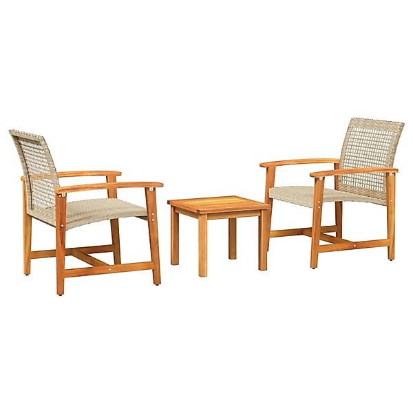 vidaXL Sofaelement 3-tlg. Bistro-Set Beige Poly günstig online kaufen