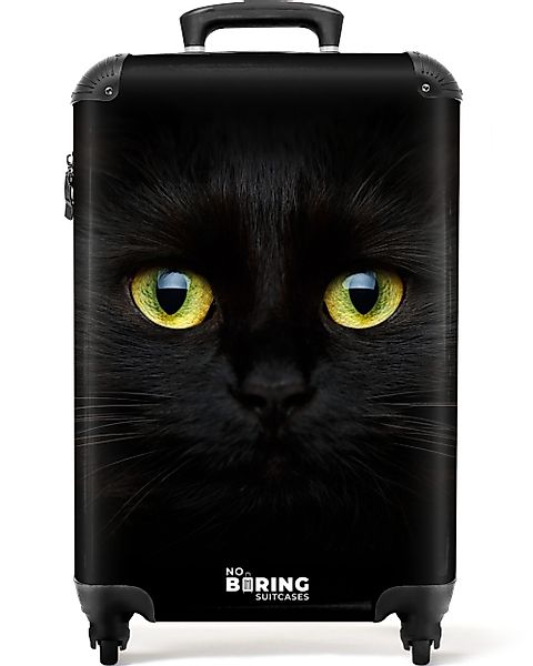 NoBoringSuitcases.com© Hartschalen-Trolley Schwarze Katze mit hellen günstig online kaufen