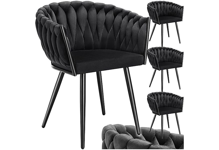 tectake Esszimmerstuhl Küchenstuhl Astano, Belastbarkeit 120 kg, schwarz (S günstig online kaufen