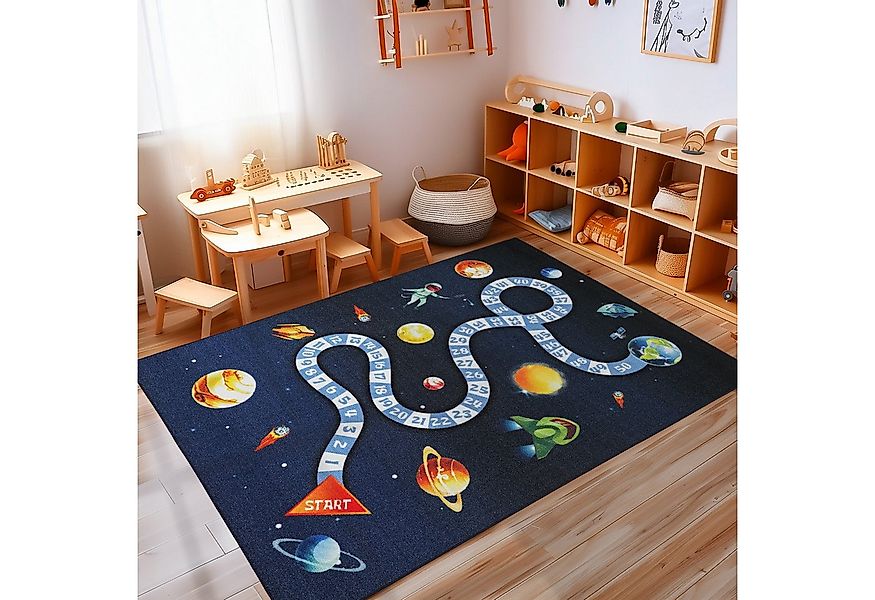 Carpettex Kinderteppich Weltraum Design, Rechteckig, Höhe: 7 mm, Teppich Ki günstig online kaufen