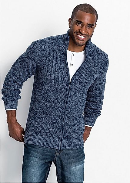 bonprix Strickjacke mit Stehkragen, Regular Fit, meliertes Garn günstig online kaufen
