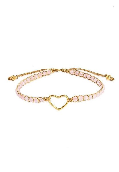 SAMAPURA Armband Rosa Turmalin-Mosambik-Herz-Armband, Gold Faden (kein Set, günstig online kaufen