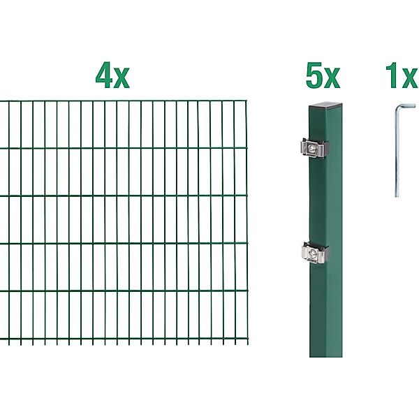 Metallzaun Grund-Set Doppelstabmatte verz. Grün beschichtet 4 x 2 m x 1,2 m günstig online kaufen