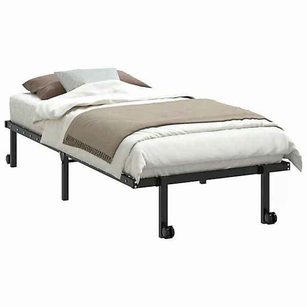 vidaXL Bett Bettgestell ohne Matratze Klappbar Schwarz 90x200 cm Stahl günstig online kaufen