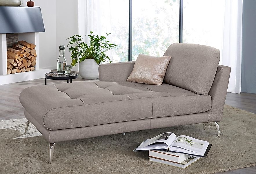 W.SCHILLIG Chaiselongue "softy", mit dekorativer Heftung im Sitz, Füße Chro günstig online kaufen