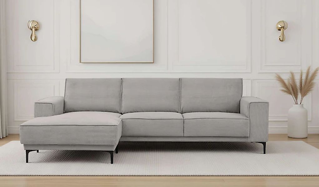 PLACES OF STYLE Ecksofa »Polsterecke Oland, Struktur, Flachgewebe, Luxus-Mi günstig online kaufen