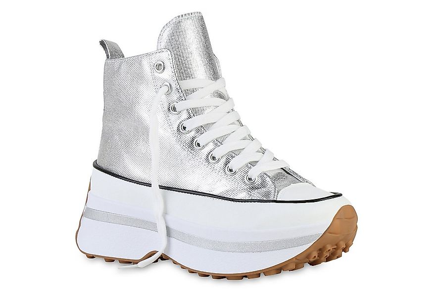 VAN HILL 841393 Plateausneaker Damen Plateau Sneaker Schnürer Profil-Sohle günstig online kaufen