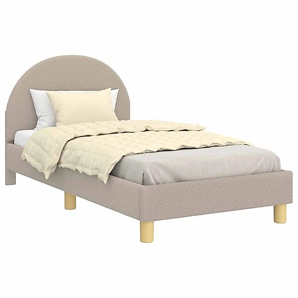 vidaXL Kinderbettgestell mit Kopfteil Hellgrau 80 x 160 cm Schafstoff 42011 günstig online kaufen