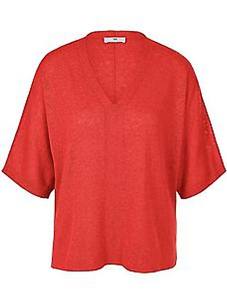 V-Pullover im Oversized-Style Peter Hahn rot günstig online kaufen