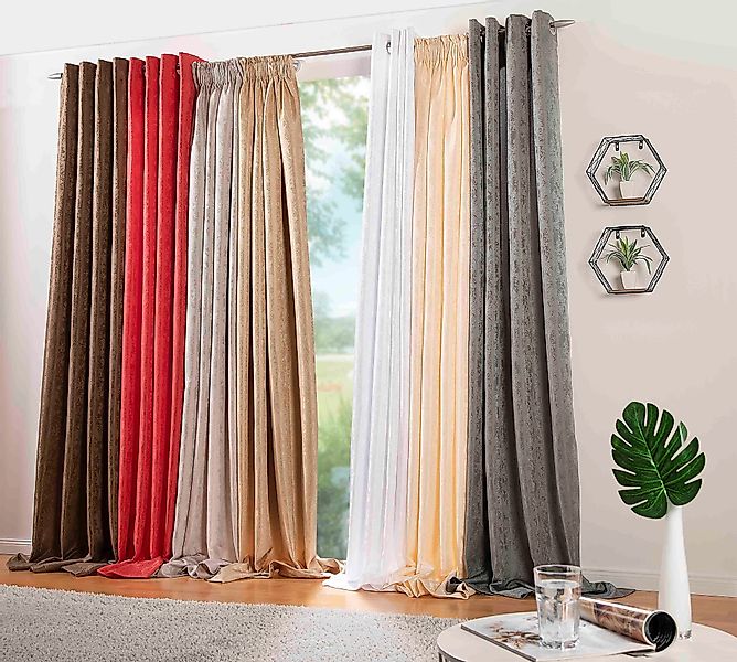 DecoHome24 Gardine Brillant Meliert, Kräuselband (2 günstig online kaufen