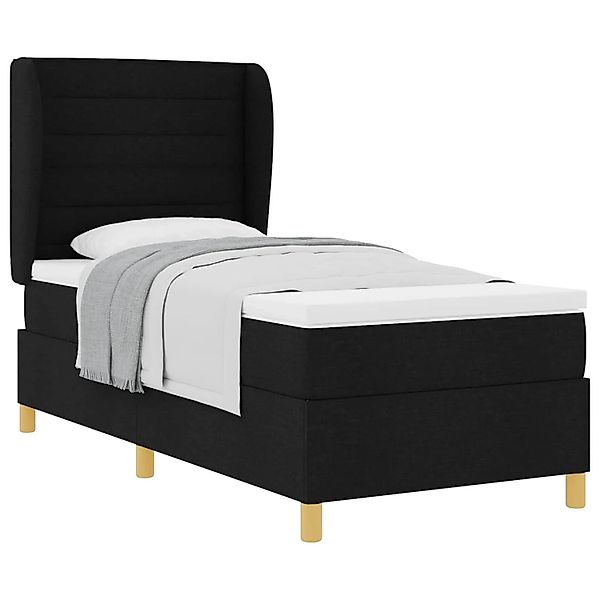 vidaXL Boxspringbett mit Matratze Dunkelgrau 90x190 cm Schwarz 3340657 günstig online kaufen