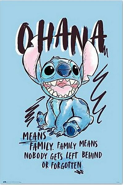 Poster Disney - Poster - Stitch - Ohana günstig online kaufen