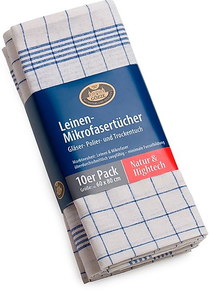 Gözze Geschirrtuch "Gläser und Poliertuch, Des. 60053, 60x80 cm" Mikrofaser günstig online kaufen