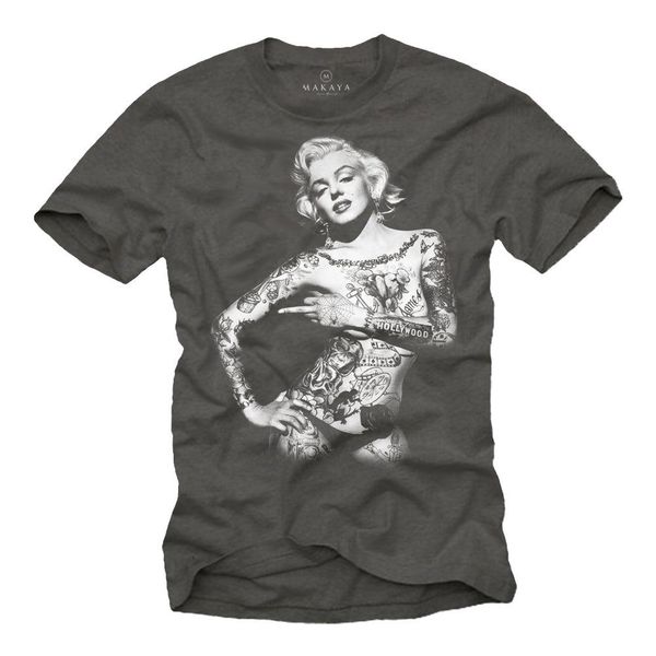 MAKAYA Print-Shirt Marilyn Vintage Tattoo Motiv günstig online kaufen