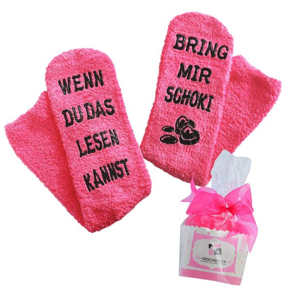 Lucadeau Kuschelsocken mit Spruch "bring mir günstig online kaufen