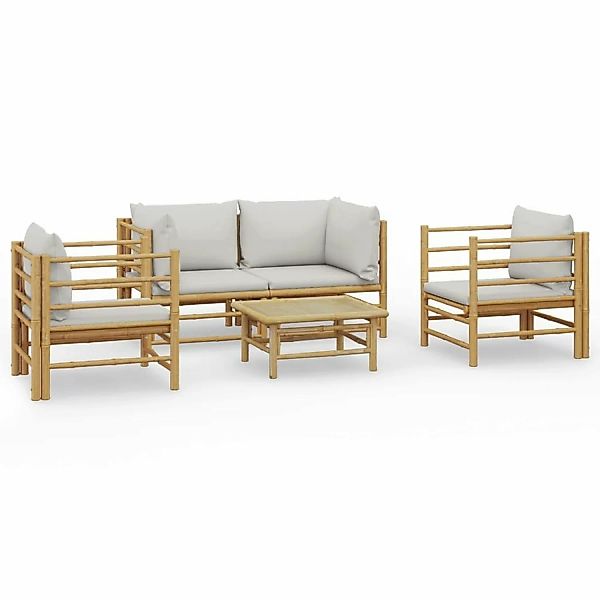 vidaXL Gartenlounge-Set 5-tlg. Garten-Lounge-Set mit Hellgrauen günstig online kaufen