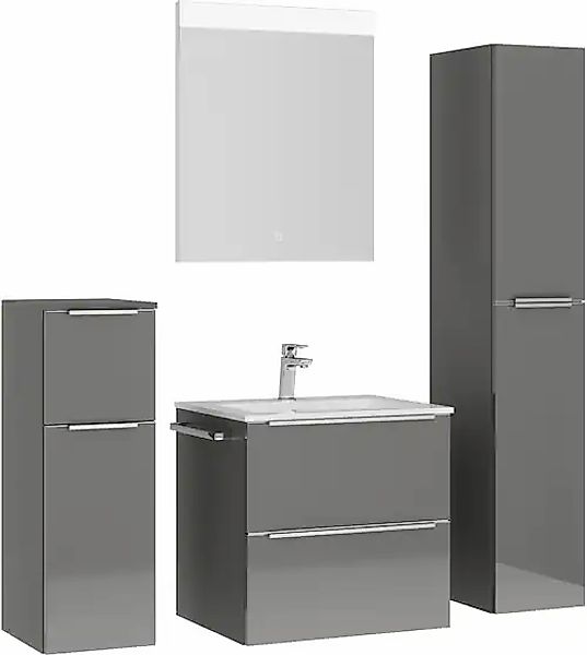 nobilia® Badmöbel-Set »Levere« vormontiert, mit Soft-Close, 4 Stk. tlg. günstig online kaufen