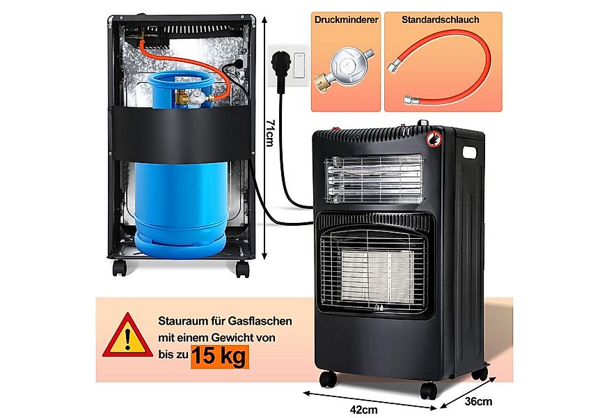 Clanmacy Heizgerät 4.2KW Elektroheizung Gasheizung Infrarot Gasheizer Heizs günstig online kaufen