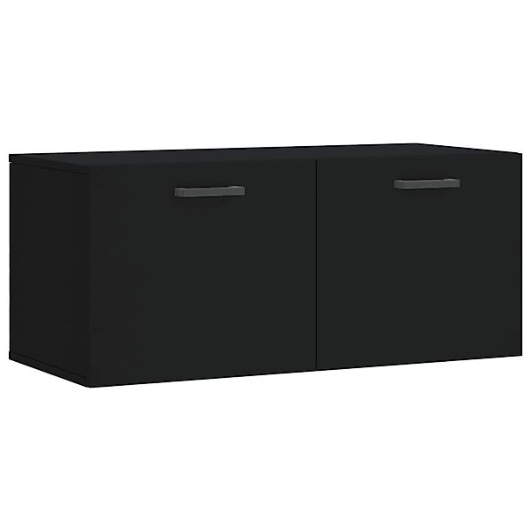 vidaXL Hängeschrank Wandschrank Schwarz 80x36,5x35 cm Holzwerkstoff günstig online kaufen