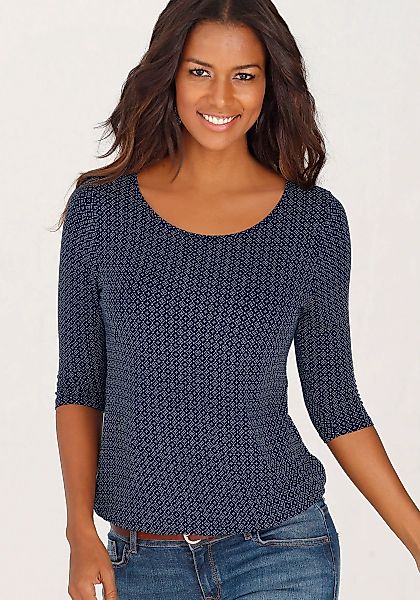 LASCANA 3/4-Arm-Shirt "mit modischem Cut-out", aus weichem Viskose-Stretch günstig online kaufen