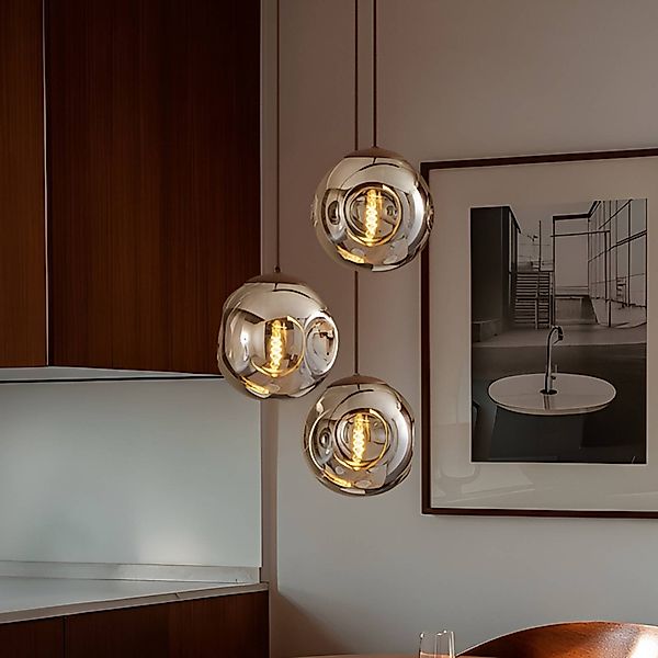 Lindby Hängeleuchte Valentina, E27, Ø 49 cm, rauchgrau, Glas günstig online kaufen