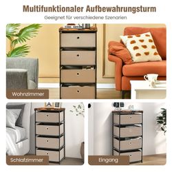 COSTWAY Nachttisch (1-St), mit 4 klappbarem günstig online kaufen