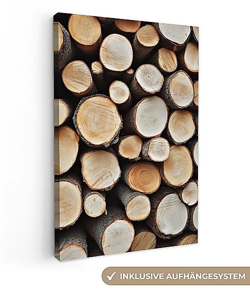 OneMillionCanvasses® Leinwandbild Holz - Baumstämme - Textur, Fotodruck (1 günstig online kaufen