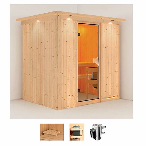 Karibu Sauna »Finja«, 3,6-kW-Plug & Play Ofen mit integrierter Steuerung günstig online kaufen