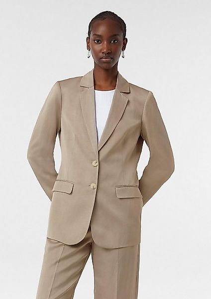 comma Jackenblazer Indoor-Blazer Fließender Satin-Blazer aus Leinenmix günstig online kaufen