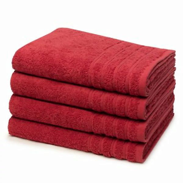 wewofashion® 4 X Handtuch - im Set AIDA Handtücher rot günstig online kaufen